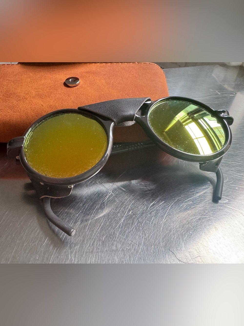 Vallon Brown Frame Yellow Lens Sunglasses - like New - Picture 3 of 3